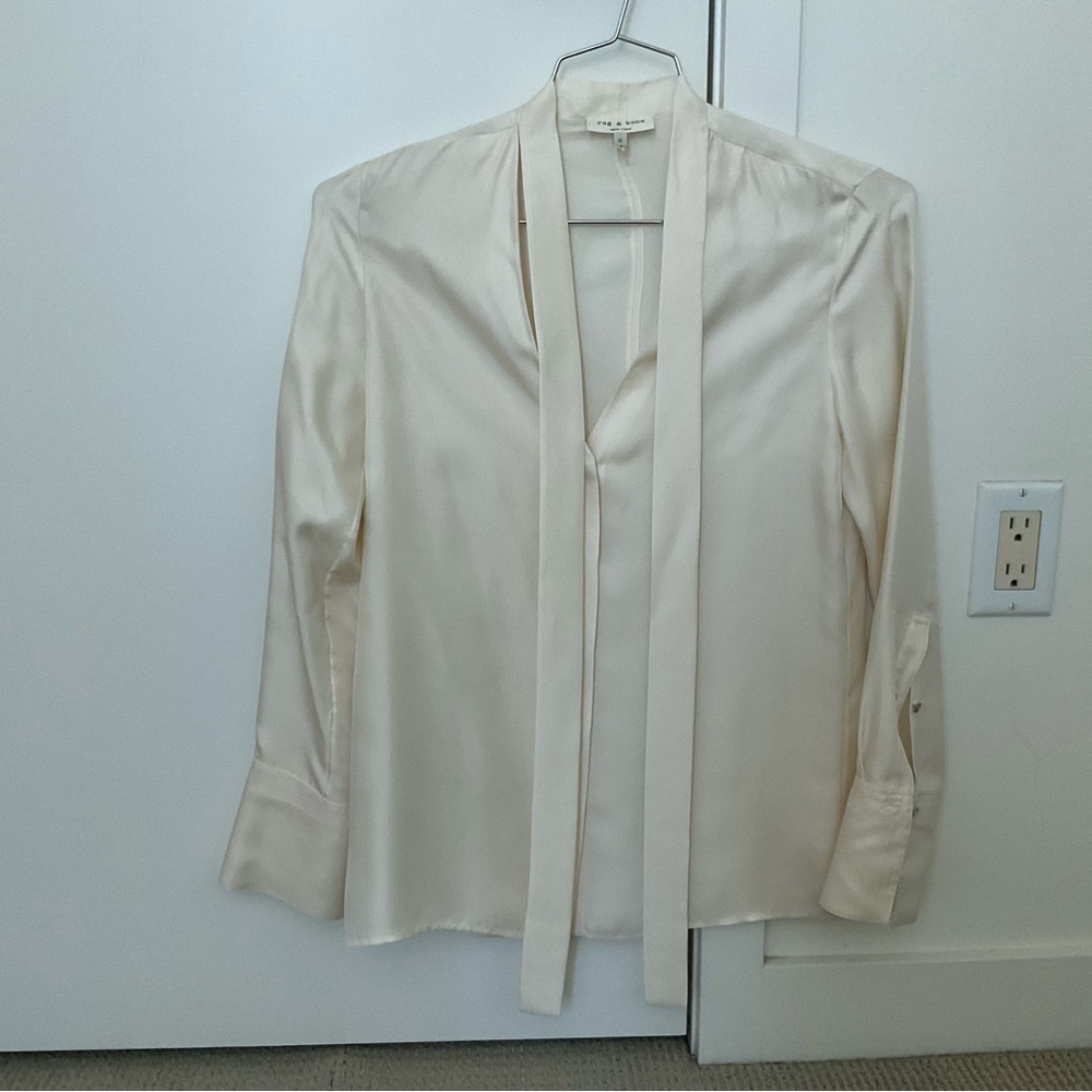 Rag & Bone Cream Silk Blouse
